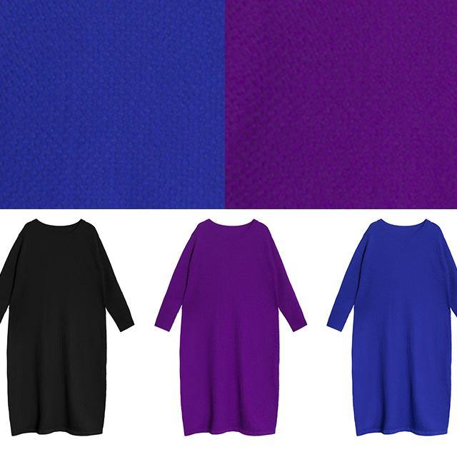 For Work Purple Sweater Weather Quotes O Neck Long Sleeve Funny Fall Sweater Dresses