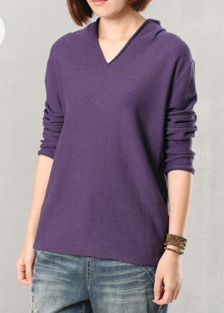 For Work V Neck Wild Sweater Color Sweaters Purple