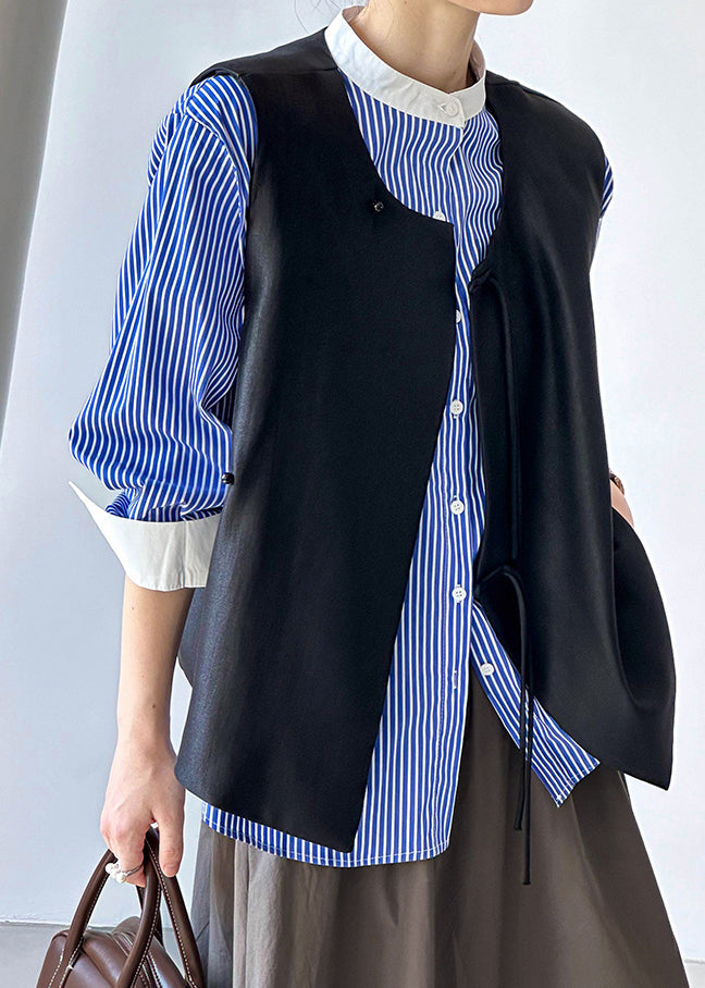 French Yellow Polka Dots Button Cotton Waistcoat Sleeveless