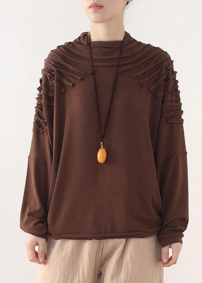 French Chocolate Long Sleeve Fall Sweater Top
