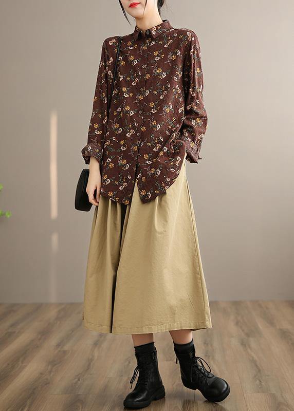 French Blue Flowers Clothes for Elastic Waist Art Spring Dresses