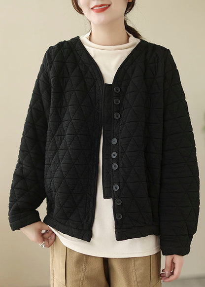 French Khaki Color Fine Cotton Filled Jackets Winter