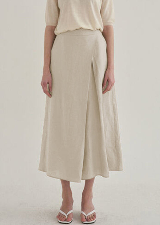 French Linen High Waist Wide Leg Pants Spring