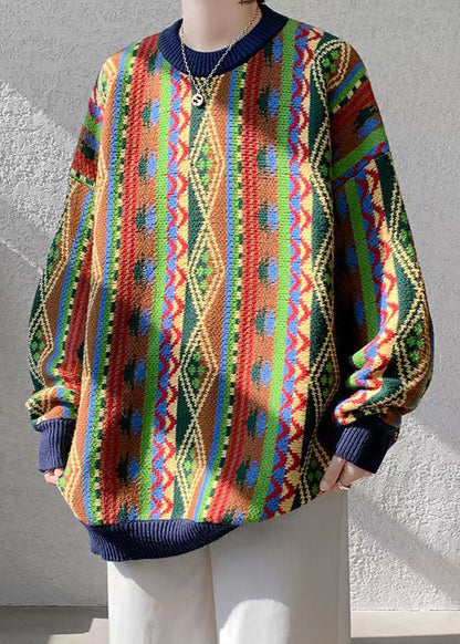 French Navy O Neck Cozy Knit Sweater Fall