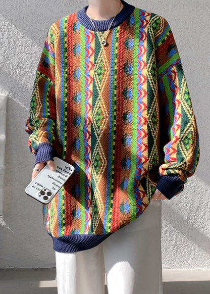 French Navy O Neck Cozy Knit Sweater Fall