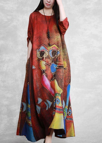 French O Neck Pockets Dresses Design Yellow Print a Line Dresses