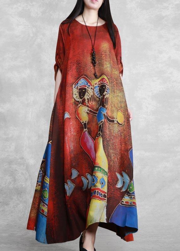 French O Neck Pockets Dresses Design Yellow Print a Line Dresses