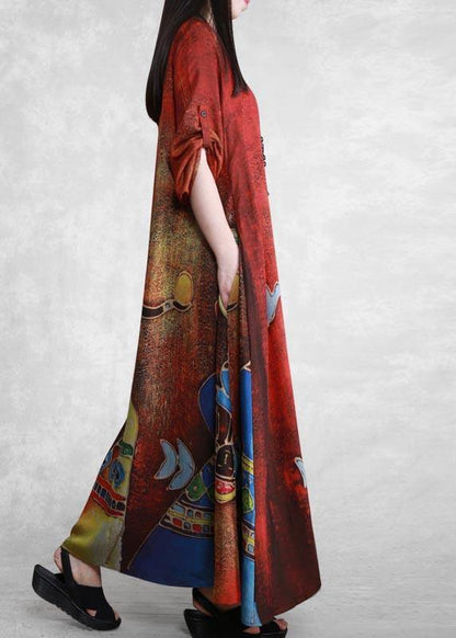 French O Neck Pockets Dresses Design Yellow Print a Line Dresses