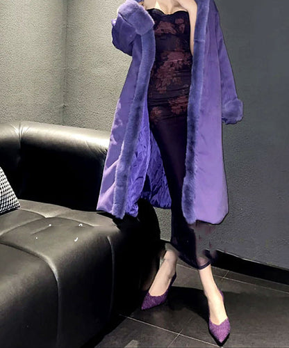 French Purple Boutique Splicing High Heels Pointed Toe