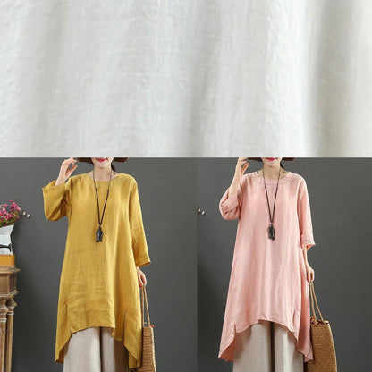 French White Embroidery Quilting Clothes O Neck Low High Design Long Spring Dress