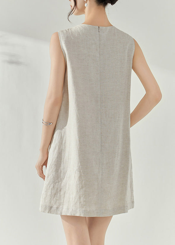 French White O-neck Hollow Out Party Mid Dress Summer