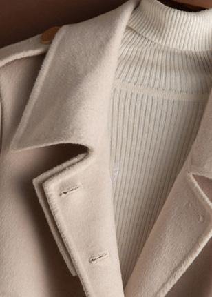 French Beige Clothes for Wardrobes Lapel Tie Waist Coat
