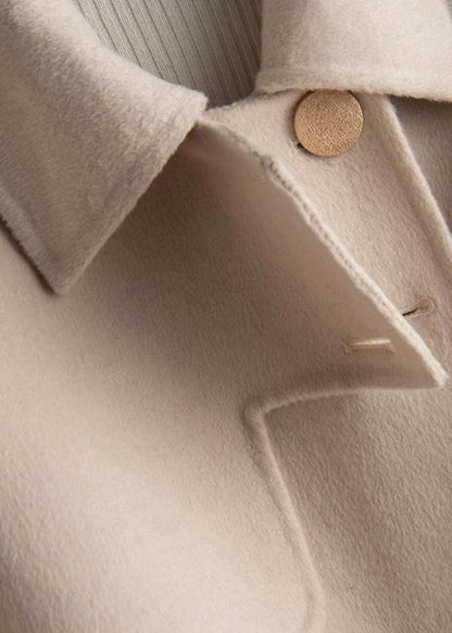French Beige Clothes for Wardrobes Lapel Tie Waist Coat