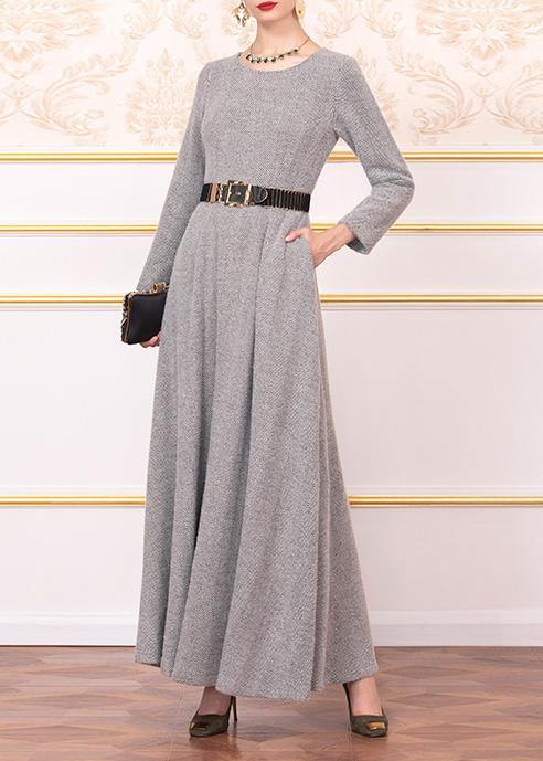 French Black Winter Cotton Tunic Top Big Hem Winter Dress