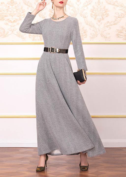 French Black Winter Cotton Tunic Top Big Hem Winter Dress