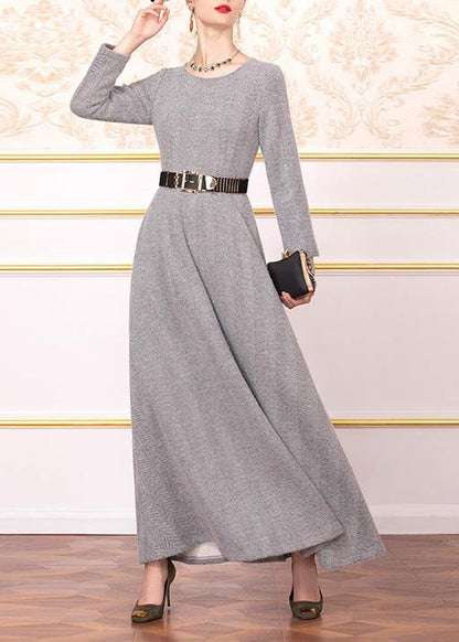 French Black Winter Cotton Tunic Top Big Hem Winter Dress