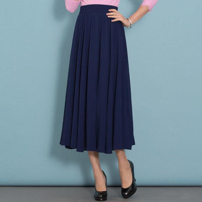 French Blue Chiffon Dress Big Hem Dresses Summer Dress