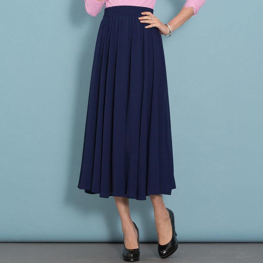 French Blue Chiffon Dress Big Hem Dresses Summer Dress