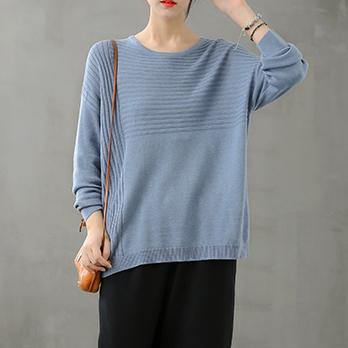 French Blue Clothes for O Neck Clothing Fall Top