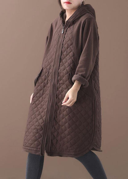 French Chocolate Coats Inspiration Hooded Patchwork Coats