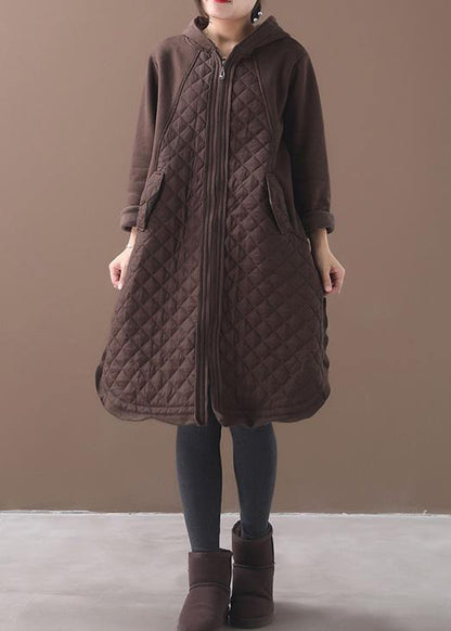 French Chocolate Coats Inspiration Hooded Patchwork Coats