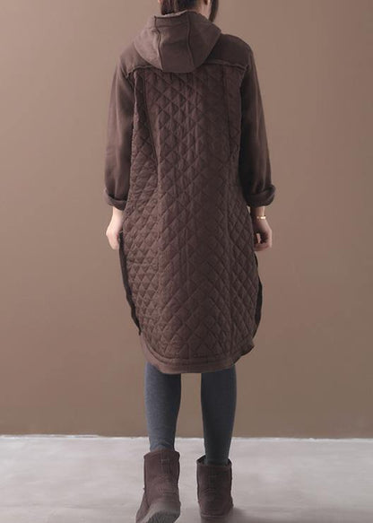 French Chocolate Coats Inspiration Hooded Patchwork Coats