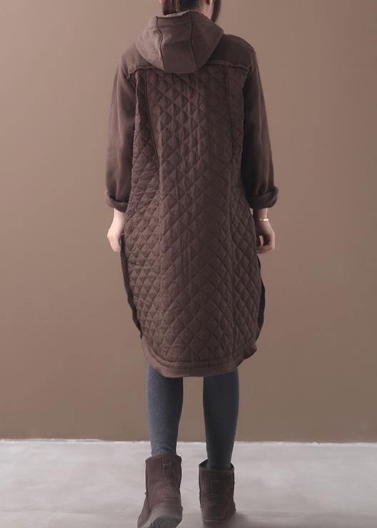 French Chocolate Coats Inspiration Hooded Patchwork Coats