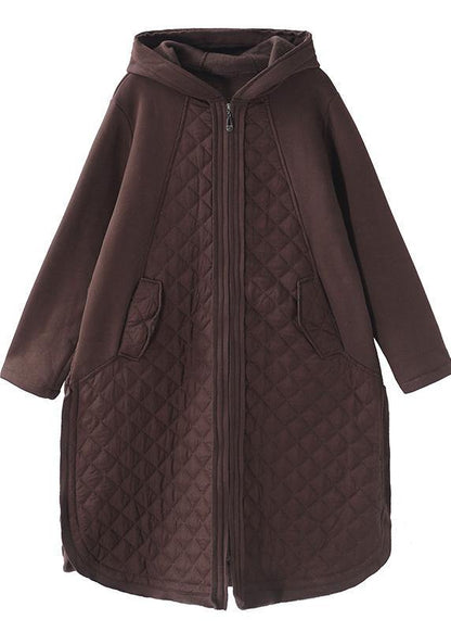 French Chocolate Coats Inspiration Hooded Patchwork Coats