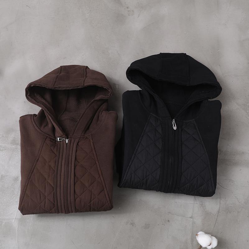 French Chocolate Coats Inspiration Hooded Patchwork Coats