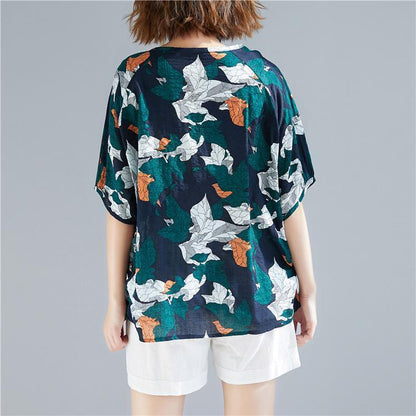 French Cotton Linen Tops Blouses Fitted Wardrobes O Neck Cinched Art Top
