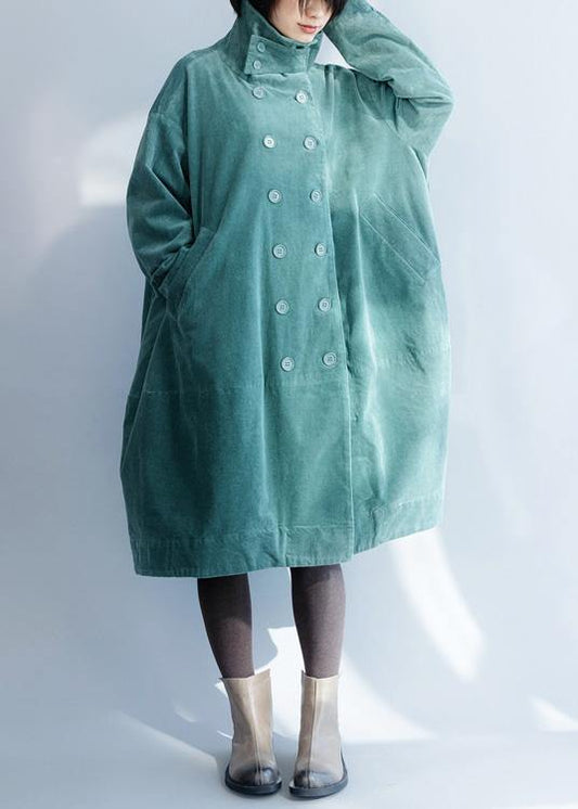 French Green Fine Clothes for Inspiration Double Breast Stand Collar Coats
