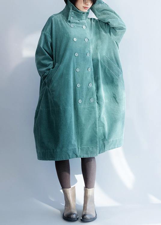 French Green Fine Clothes for Inspiration Double Breast Stand Collar Coats