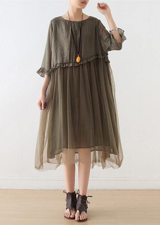 Blue Flower Tull Maxi Dresses Patchwork Chiffon Summer Dresses