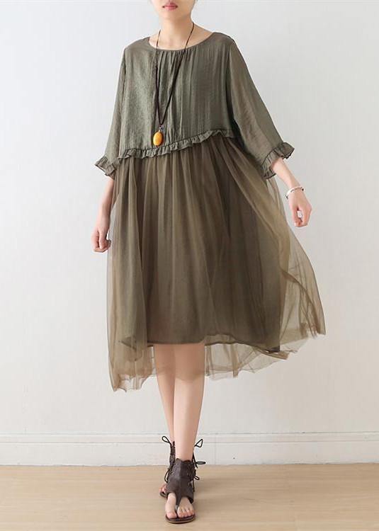 Blue Flower Tull Maxi Dresses Patchwork Chiffon Summer Dresses