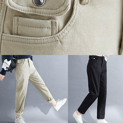 French Khaki Trousers Spring Pockets Pattern