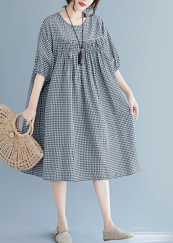 French O Neck Lantern Sleeve Clothes for Pattern Pink Dresses Summer