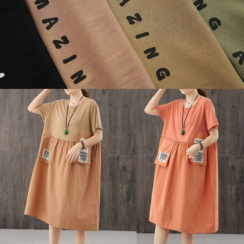 French O Neck Patchwork Clothes Outfits Light Yellow Dresses