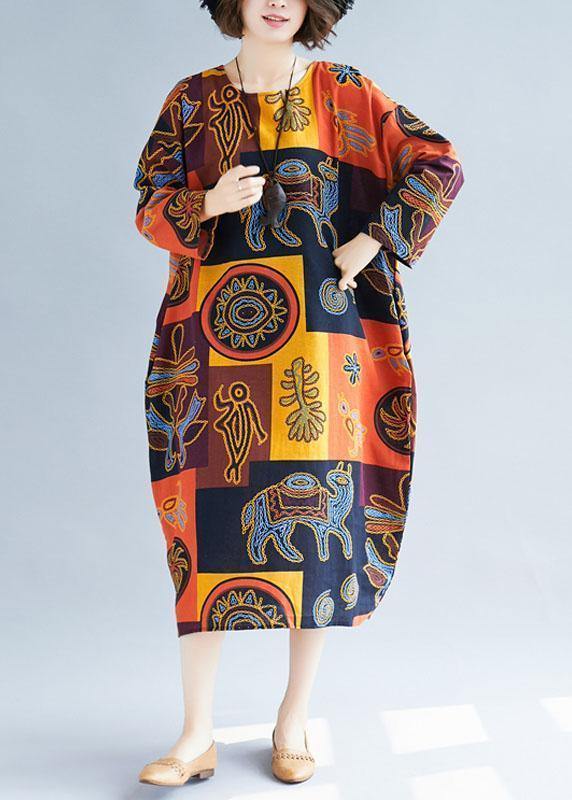 French O Neck Pockets Linen Dresses Ideas Print Dresses