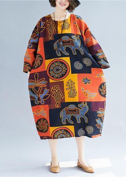 French O Neck Pockets Linen Dresses Ideas Print Dresses