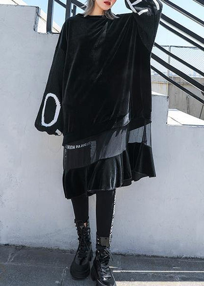 French Patchwork Tulle Quilting Clothes Sewing Black Dresses
