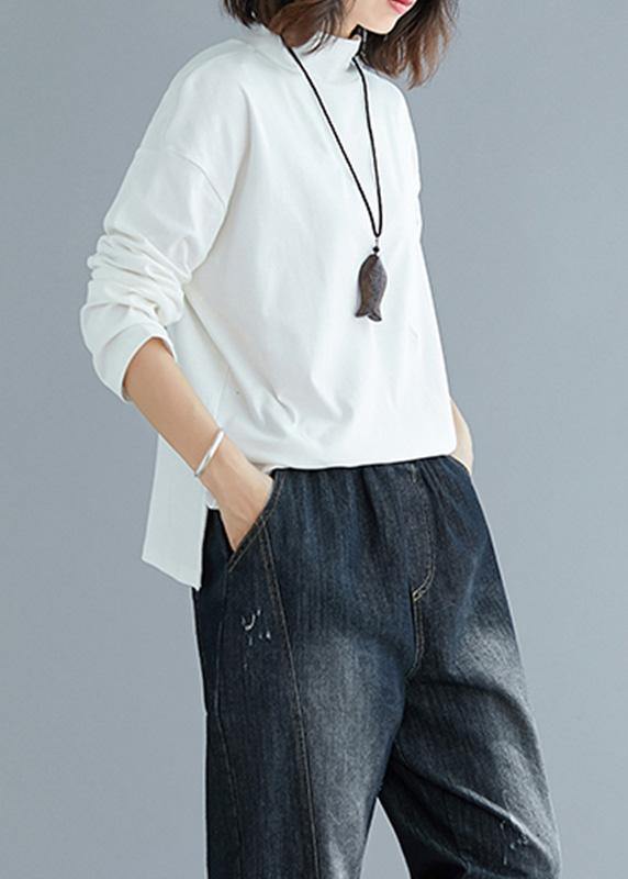 French stand collar cotton spring clothes Christmas Gifts white shirt