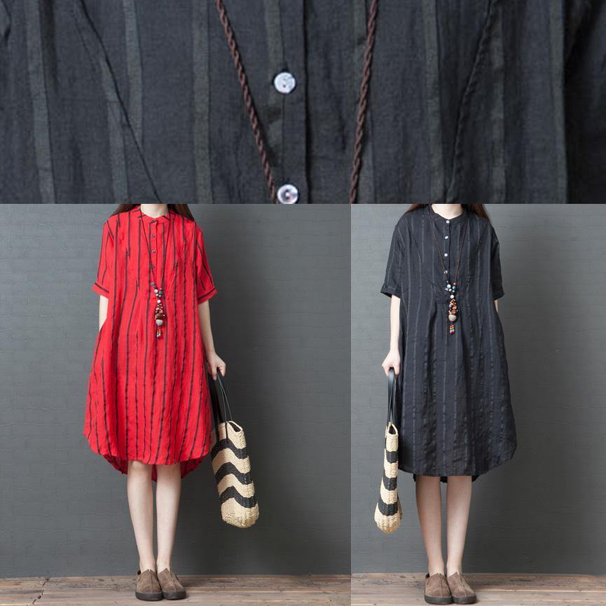 French Striped Cotton Linen Tunic Top Tutorials Black Dress Summer