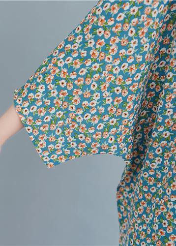 French V Neck Batwing Sleeve Blouse Shirts Blue Blouse