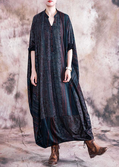 French V Neck Batwing Sleeve Clothes for Outfits Red Striped Maxi Dresses Fall