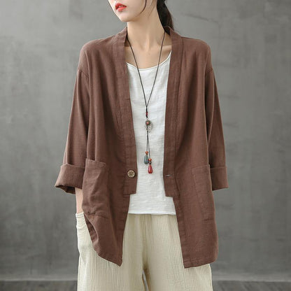 French V Neck Pockets Blouses for Work Outfits Chocolate Tops