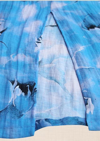 French V Neck Side Open Linen Dresses Ideas Sky Blue Dresses Summer