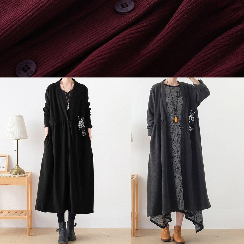French V Neck Cinched Clothes for Burgundy Box Coats