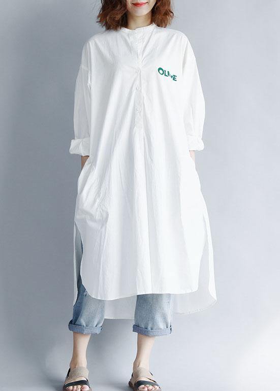French White Cotton Quilting Clothes Side Open Maxi Summer Dresses