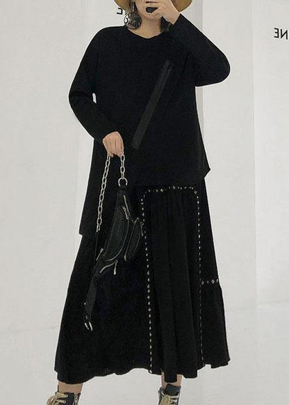 French zippered cotton box top Tutorials black asymmetric blouses fall