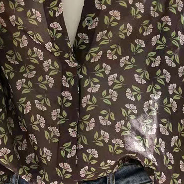 French Chocolate Print Cotton Linen Tops Organic Tutorials Button Down Dresses Shirts